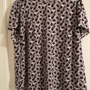 LOFT Short Sleeve Patterned Blouse